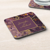 Dessous-de-verre Marbre Violet Et Or De Prune (Côté gauche)