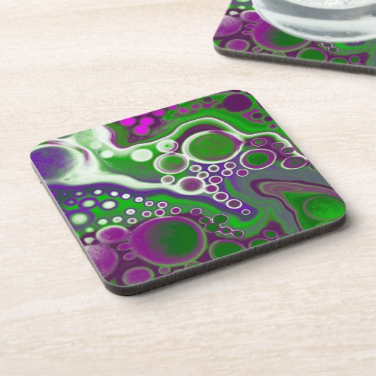 Dessous-de-verre Marbre violet et vert (Côté gauche)