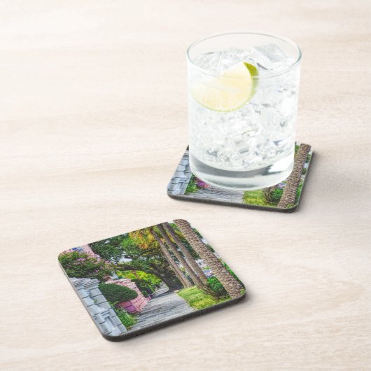 Dessous-de-verre Marcher le long de Rainbow Row (Côté Droit)