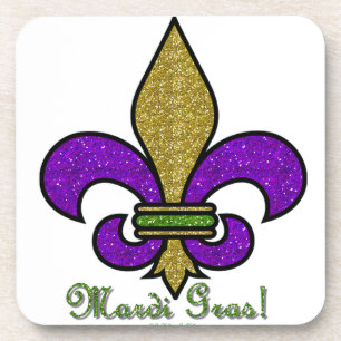 Dessous-de-verre Mardi Gras Fleur De Lis Coloré