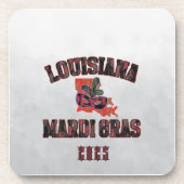 Dessous-de-verre Mardi Gras Rouge Noir (Devant)