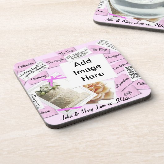 Dessous de verre mariage (Côté gauche)