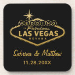 Dessous-de-verre Mariage à Las Vegas Signer mariage favori<br><div class="desc">Le célèbre signe de Las Vegas personnalisé en fausse feuille d'or pour votre mariage sur les dessous de verre, qui font une grande faveur de mariage, cadeau de fête de la mariée, cadeau de demoiselle d'honneur et de mariée, ou accent à votre douche de la mariée, dîner de répétition, fête...</div>