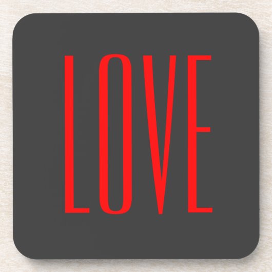 Dessous-de-verre Mariage Amour Rouge Fond Gris Tendance (Devant)