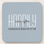 Dessous-de-verre Mariage Anniversaire Date Heureux Jamais Après Cit (Devant)