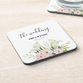 Dessous-de-verre Mariage Blanc Doux Calla Lily Rose Aquarelle S (Côté gauche)