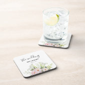 Dessous-de-verre Mariage Blanc Doux Calla Lily Rose Aquarelle S (Côté Droit)