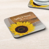 Dessous-de-verre Mariage campagnard rustique tournesol et voile (Côté gauche)