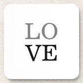 Dessous-de-verre Mariage d'amour de script noir gris (Devant)