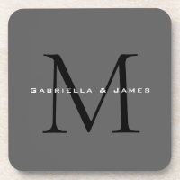 Mariage de calligraphie gris-noir monogramme