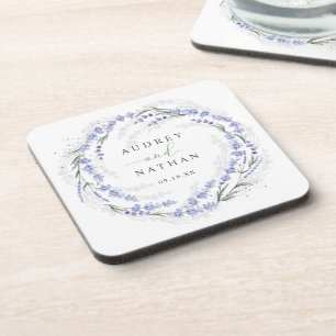 Dessous-de-verre Mariage de courroie violette de lavande rustique