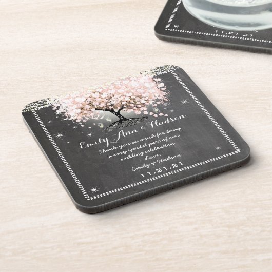 Dessous de verre Mariage de feuilles d'arbre de co (Côté gauche)