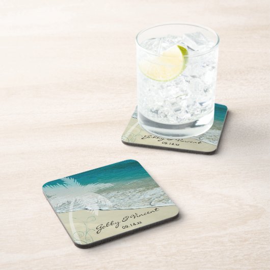 Dessous-de-verre Mariage de plage tropicale (Côté Droit)