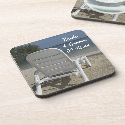 Dessous-de-verre Mariage de transat de plage (Côté gauche)