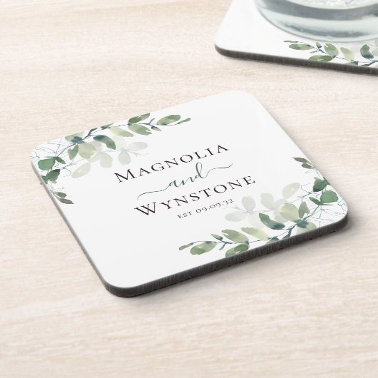 Dessous-de-verre Mariage de verdure Eucalyptus (Côté gauche)