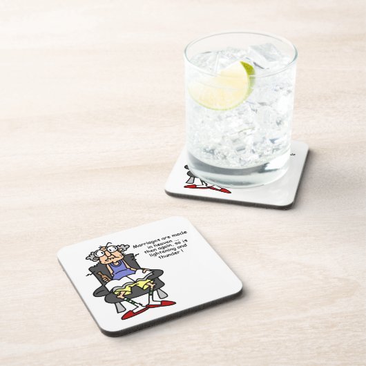 Dessous-de-verre Mariage, Éclair, Humour tonnerre (Côté Droit)