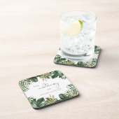 Dessous-de-verre Mariage feuille tropical élégant (Côté Droit)