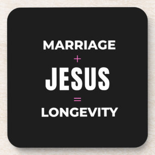 Dessous-de-verre Mariage + Jésus = Longévité