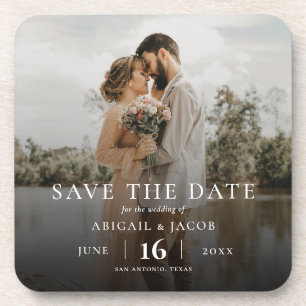 Dessous-de-verre Mariage photo moderne simple et élégant Enregistre