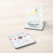 Dessous-de-verre Mariage royal de coeurs américains britanniques (Côté Droit)