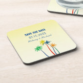 Dessous-de-verre Mariage Tropical Enregistrer La Date Invitation (Côté gauche)