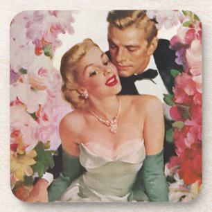 Dessous-de-verre Mariage vintage, mariée rétro et mariée mariée mar