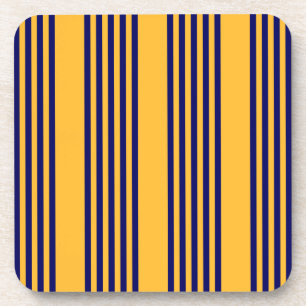 Dessous-de-verre Marine bleu et jaune soleil cinq bandes motif
