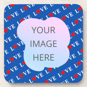 Dessous-de-verre Marine Blue LOVE Retro Élégant