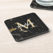 Dessous-de-verre Marque noire Monogram Gold (Côté gauche)