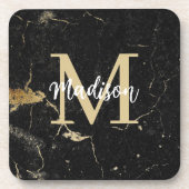 Dessous-de-verre Marque noire Monogram Gold (Devant)