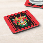 Dessous-de-verre Masques de dragon chinois Art asiatique (Côté gauche)