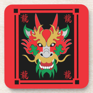 Dessous-de-verre Masques de dragon chinois Art asiatique