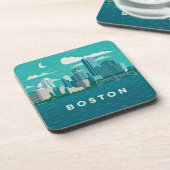 Dessous-de-verre Massachusetts Night Cityscape | Boston City (Côté gauche)