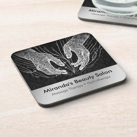 Dessous-de-verre Massage Thérapie Guérison Mains Énergie Spa Bien-ê (Côté gauche)