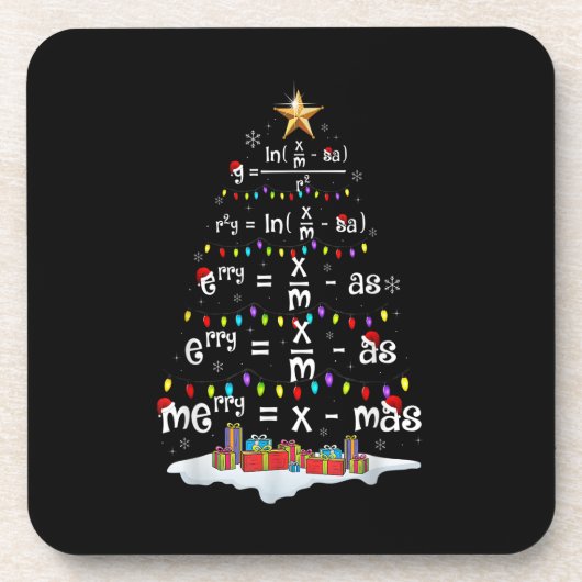 Dessous-de-verre Math Teacher Christmas Tree Funny Christmas Math F (Devant)