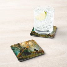 Matin dans une pinède Ours avec des oursons Chichk