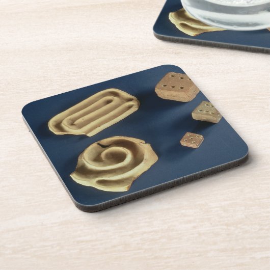 Dessous-de-verre Matrices de grès et jeu de labyrinthe de terre (Côté gauche)