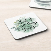 Dessous-de-verre Matthieu 19:26 Avec Dieu toutes choses Feuille pos (Côté gauche)