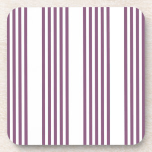 Dessous-de-verre Mauve violet blanc cinq bandes motif