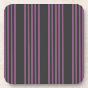 Dessous-de-verre Mauve violet et charbon de bois cinq bandes motif