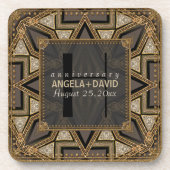 Dessous-de-verre Médiev Art Déco Mariage d'or noir (Devant)