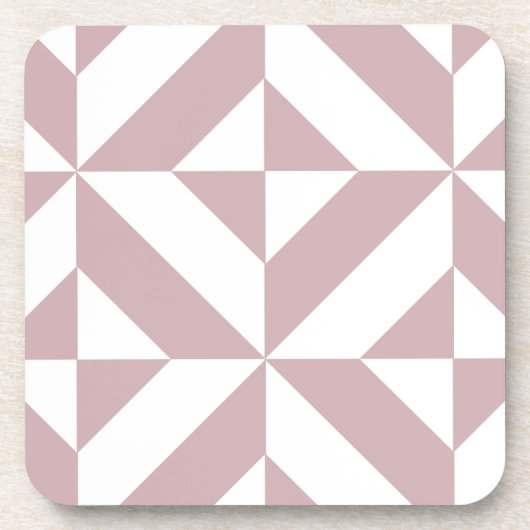 Dessous-de-verre Medium Mauve Geometric Deco Cube Pattern (Devant)
