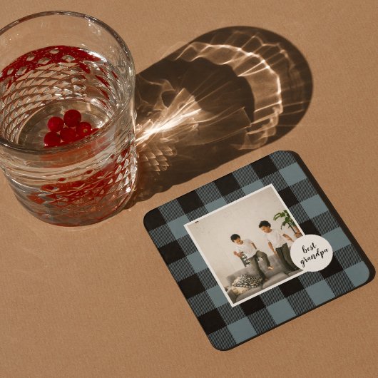 Dessous-de-verre Meilleur Cadeau Grand-Père En Plaque Bleue Et Noir
