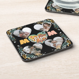 Dessous-de-verre Meilleure maman Jamais Multi-Coeur forme Photo Fle