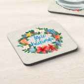 Dessous-de-verre Mele Kalikimaka Hawaiian Christmas Wreath (Côté gauche)