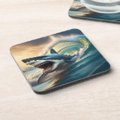 Dessous-de-verre Menacer le requin (Côté gauche)