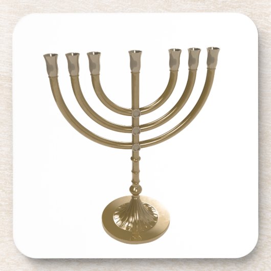 Dessous-de-verre menorah or (Devant)