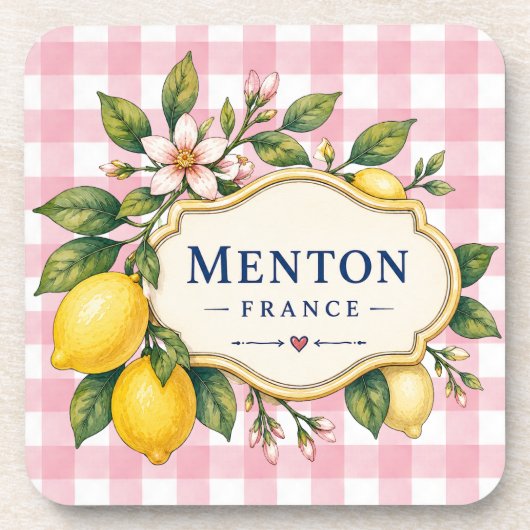 Dessous-de-verre Menton Lemon Cote d Azur coasters (Devant)