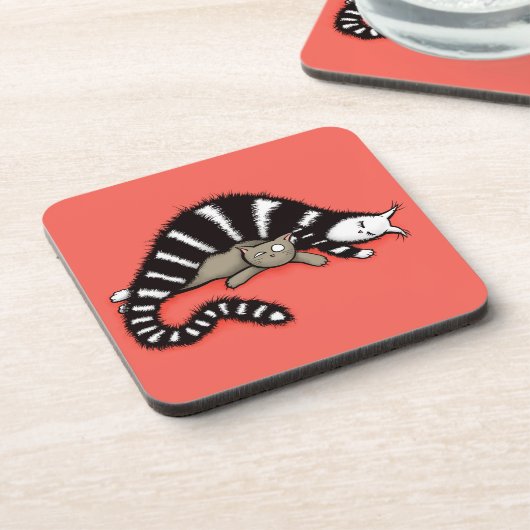 Dessous-de-verre Mère de chat protège son mignon Kitty Kid (Côté gauche)