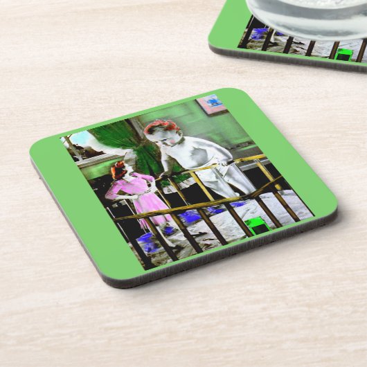 Dessous-de-verre Mère des années 1940 et son bébé géant (Côté gauche)